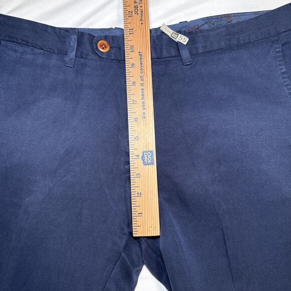 Tommy Bahama Pants Mens 34x32 Navy Blue Lyocell Linen Relaxed Chino Trousers EUC - Picture 7 of 11